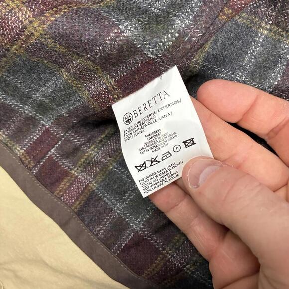 Beretta Canvas Field Jacket Men’s XL EU 48 Beige Wool Lined Barn Coat Italy - Picture 10 of 12